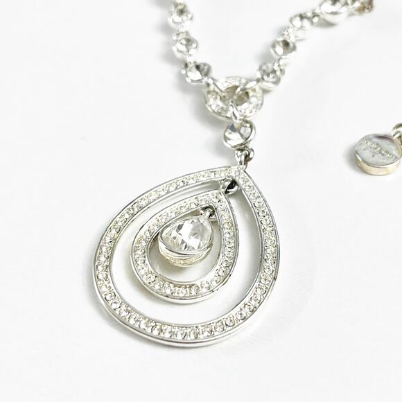 Givenchy Silver Crystal Teardrop Necklace - Picture 4 of 9